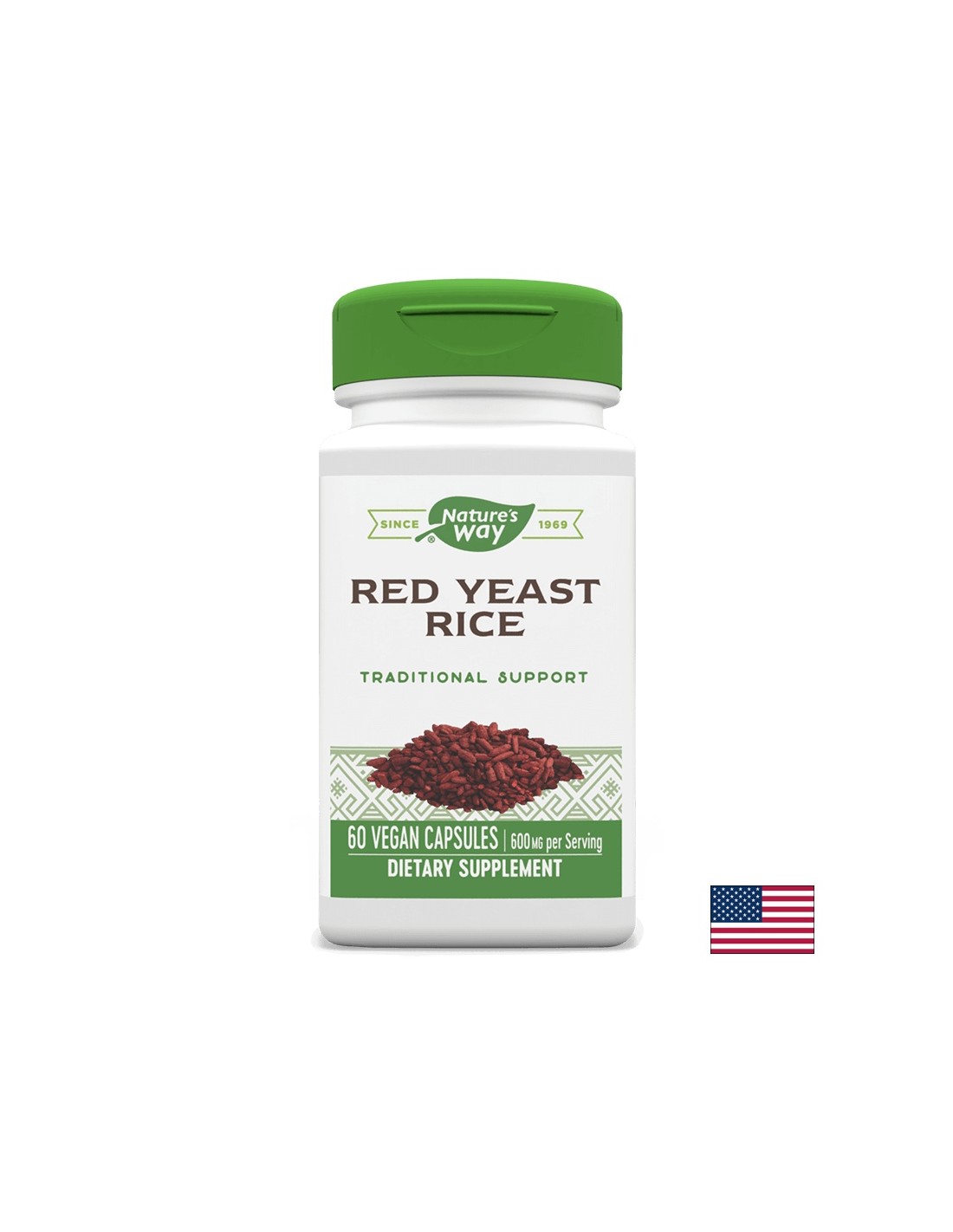 Red Yeast Rice / Червен ориз (дрожди), 60 капсули Nature’s Way