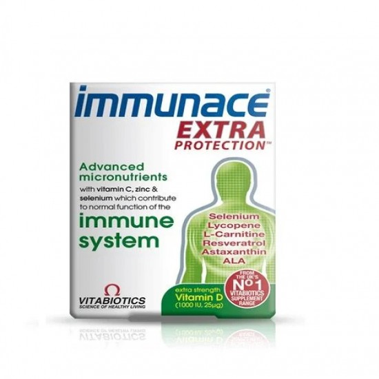 Имунейс Екстра Защита / IMMUNACE EXTRA PROTECTION - за имунна система - Плюс Подарък Опаковка Витамини Wellwoman или Wellman - 30 таблетки