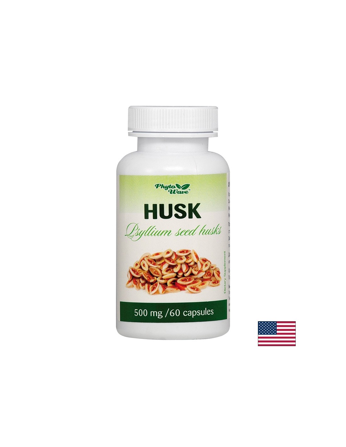 Husk Psyllium seed husks/ Хуск (люспи от семена на Живовляк) 500 mg х 60 капсули