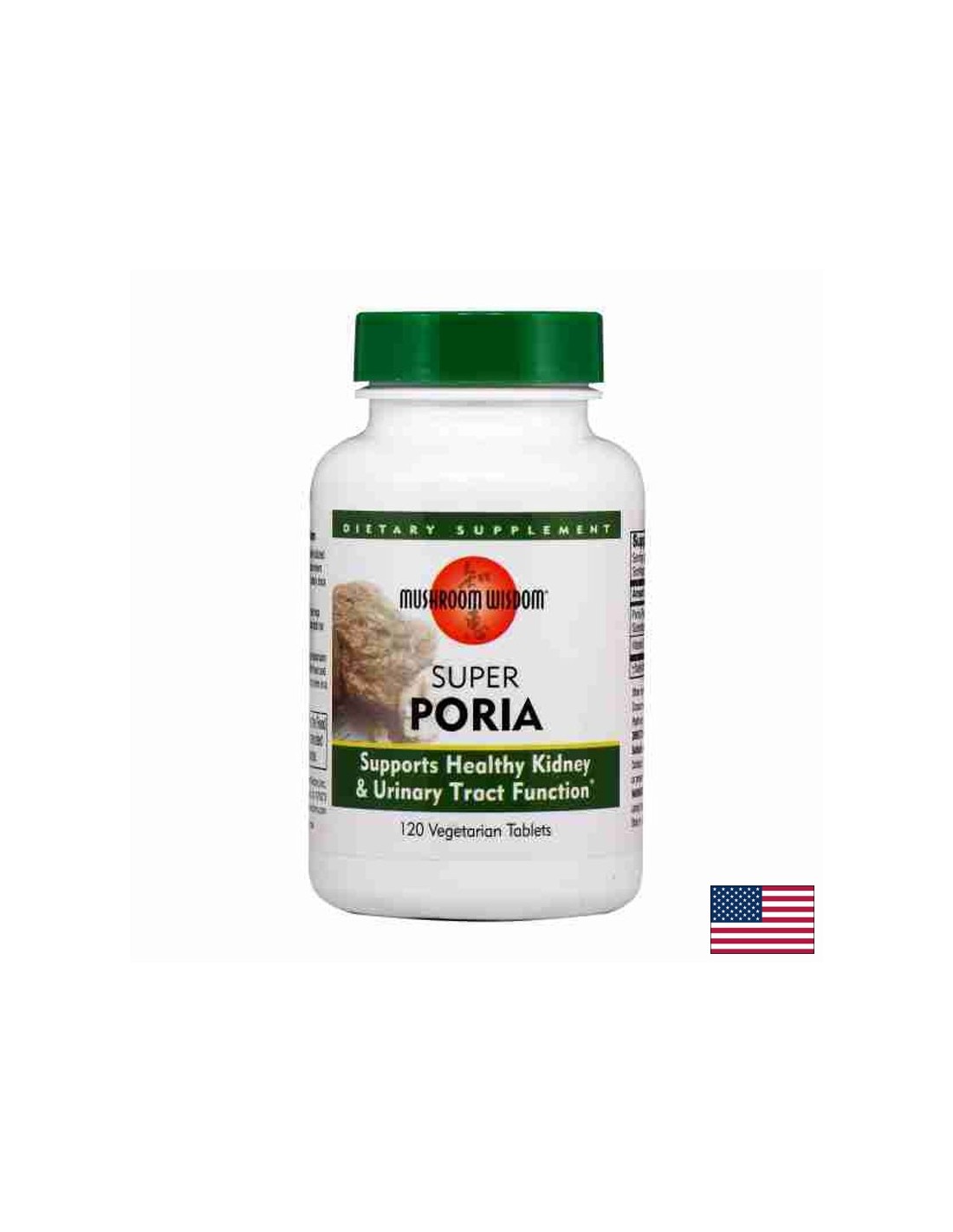 Бъбреци и уринарен тракт &#8211; Пория-медицинска гъба &#8211; Super Poria 125 mg, 120 таблетки Mushroom Wisdom