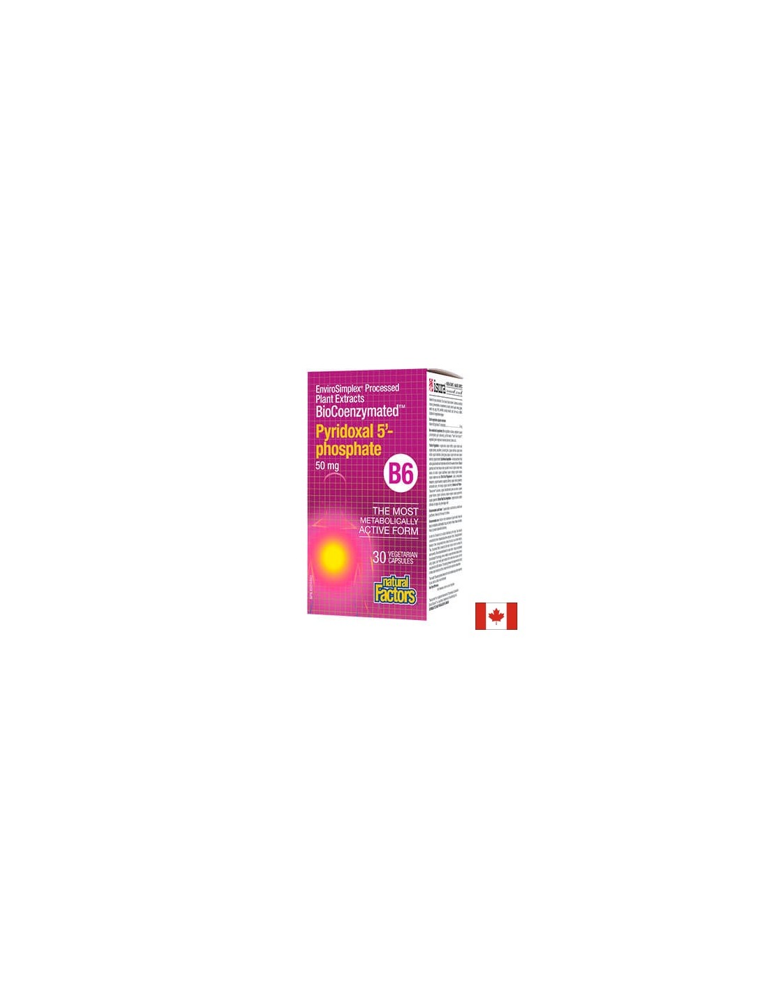 Pyridoxal 5`-phosphate BioCoenzymated™/ Витамин В6 Пиридоксал-5-фосфат 50 mg х 30 капсули Natural Factors
